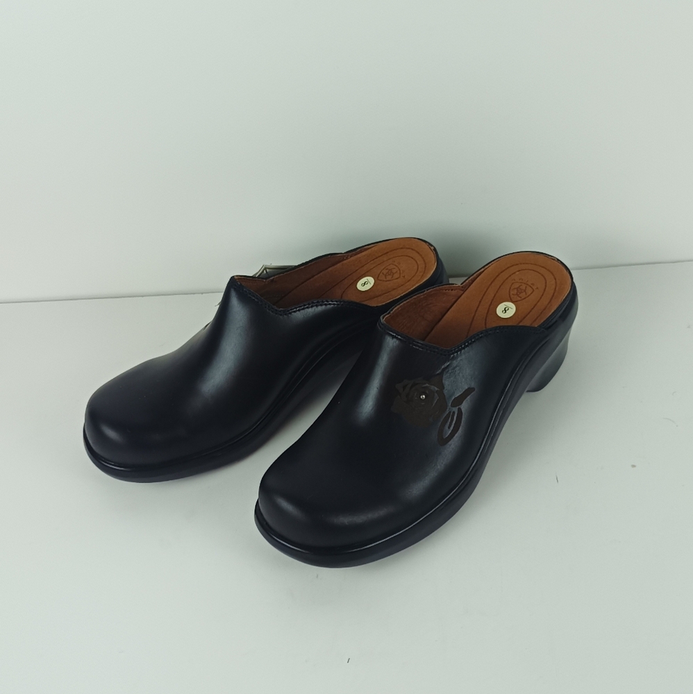 Ariat Black Leather Clogs Women's Size 8